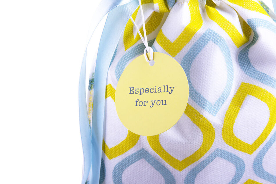 MUGGIS Dekoratívna taška bílá/zelená/žlutá - obrázok 2