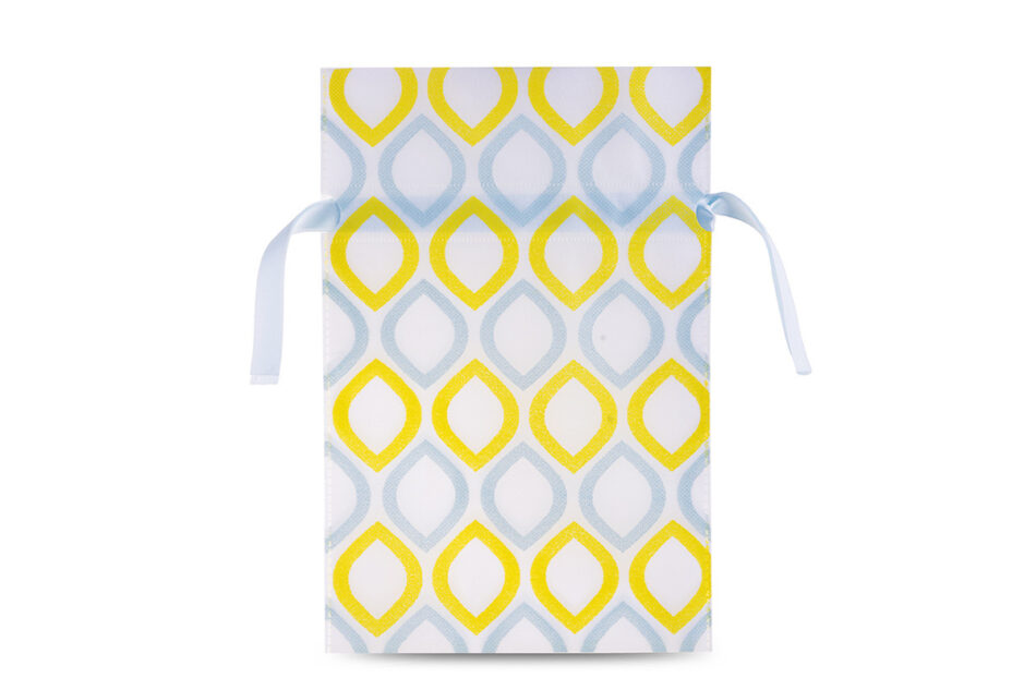 MUGGIS Dekoratívna taška bílá/zelená/žlutá - obrázok 1