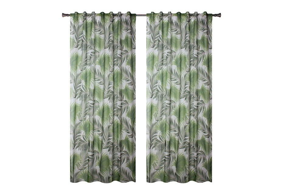 VENDO Záclona s listami zelená/bílá - obrázok 1