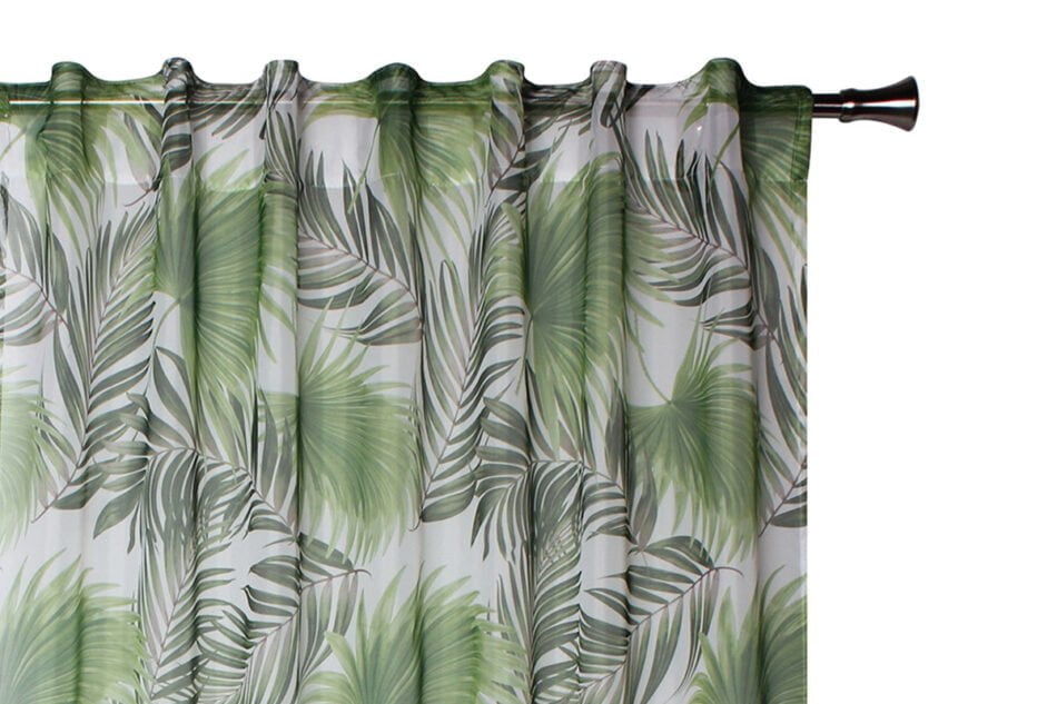 VENDO Záclona s listami zelená/bílá - obrázok 0