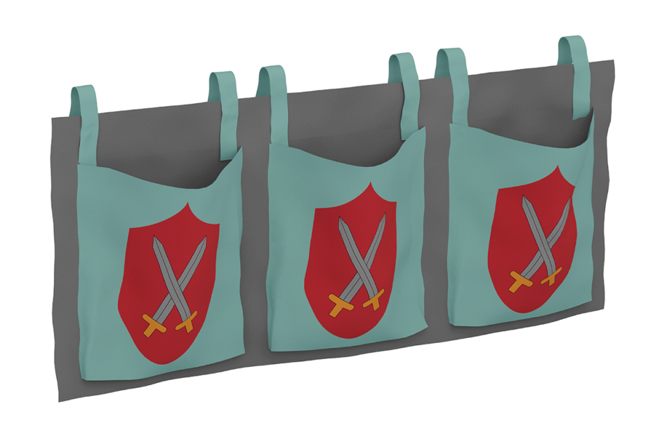 STEENS FOR KIDS Organizér na posteľ mátová/červená/šedá - obrázok 0