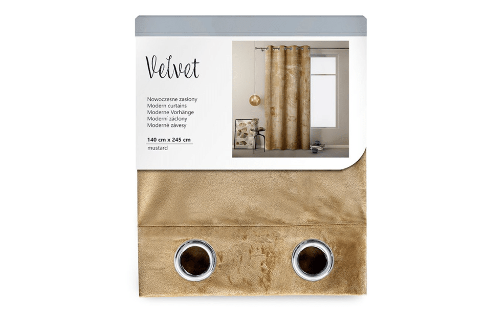 VELVET Záves na vodidlách žlutá - obrázok 2