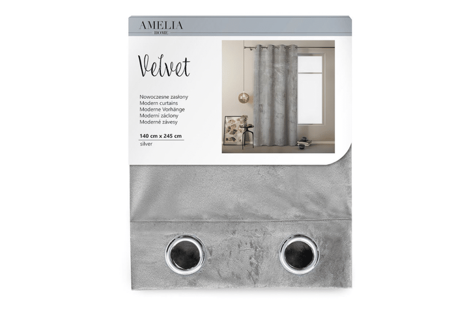 VELVET Záves na vodidlách stříbrný - obrázok 3