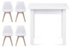 SALUTO Jedálenský set stôl a 4 biele stoličky bílý - obrázok 1