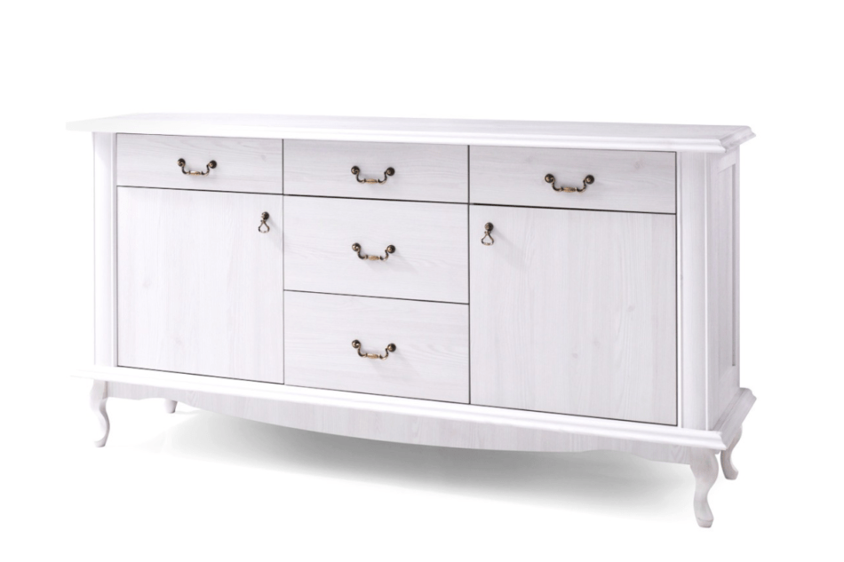 BRITON Veľká komoda 165 cm vintage biela bílý - obrázok 0