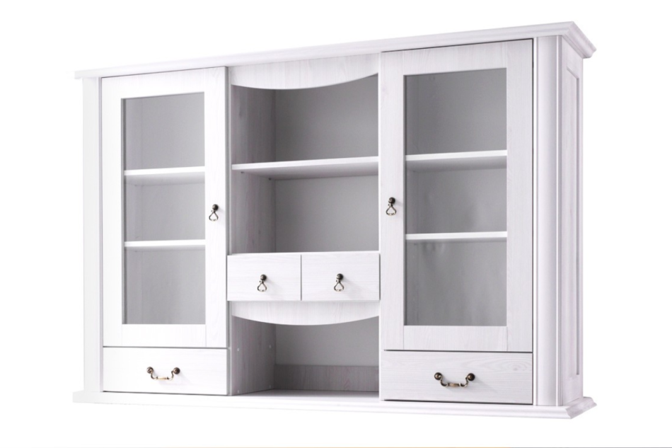 BRITON Nadstavec na komodu 165 cm vintage tmavý dub bílý - obrázok 0