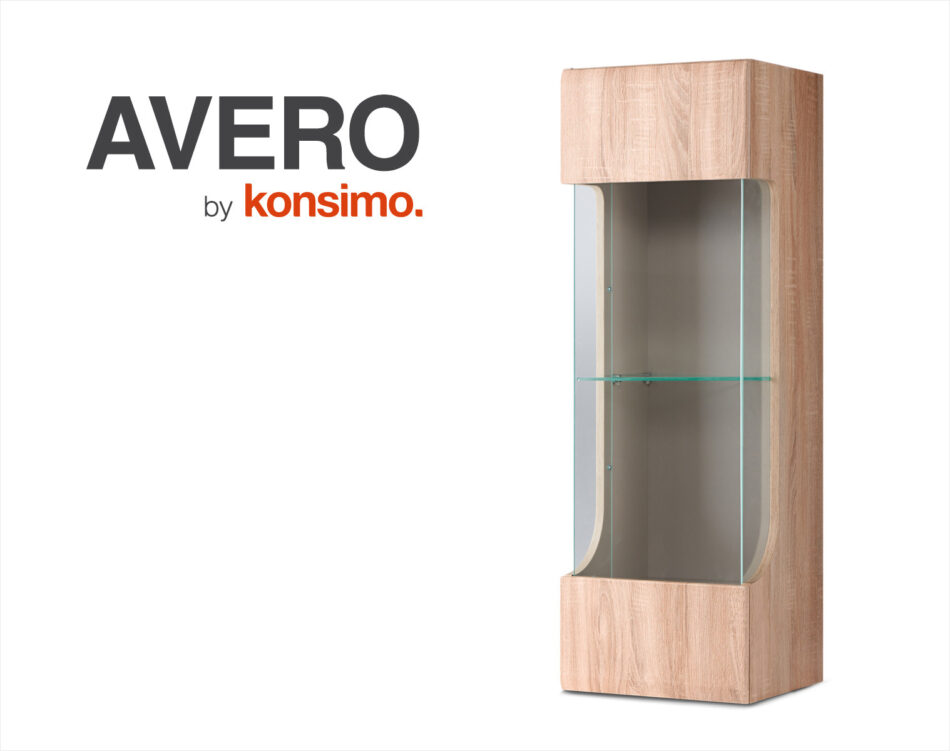 AVERO Závesná vitrína v škandinávskom štýle 40 cm šedý dub dub/greige - obrázok 8