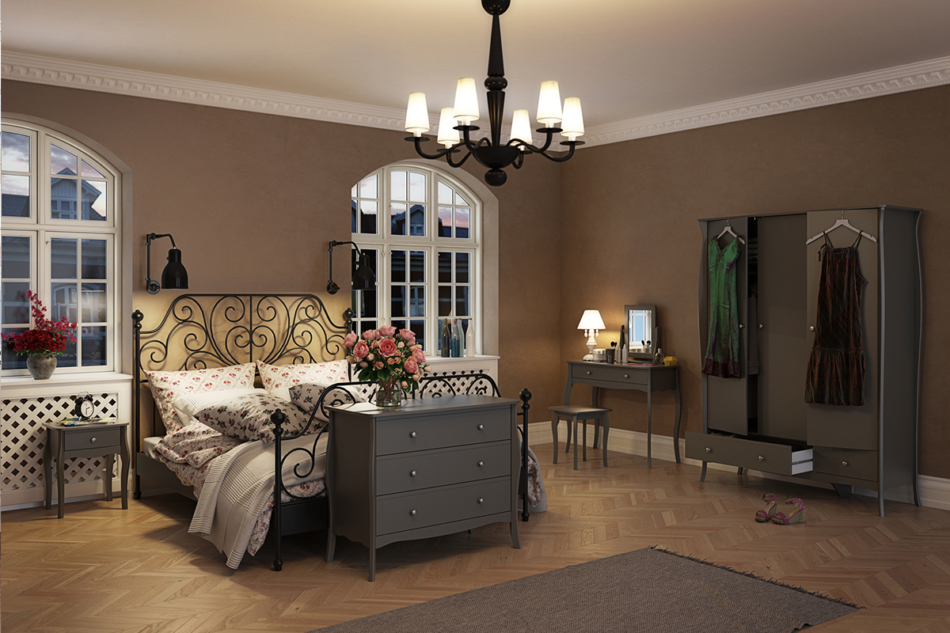 BAROQUE Vintage šedé stojacie zrkadlo šedá - obrázok 5