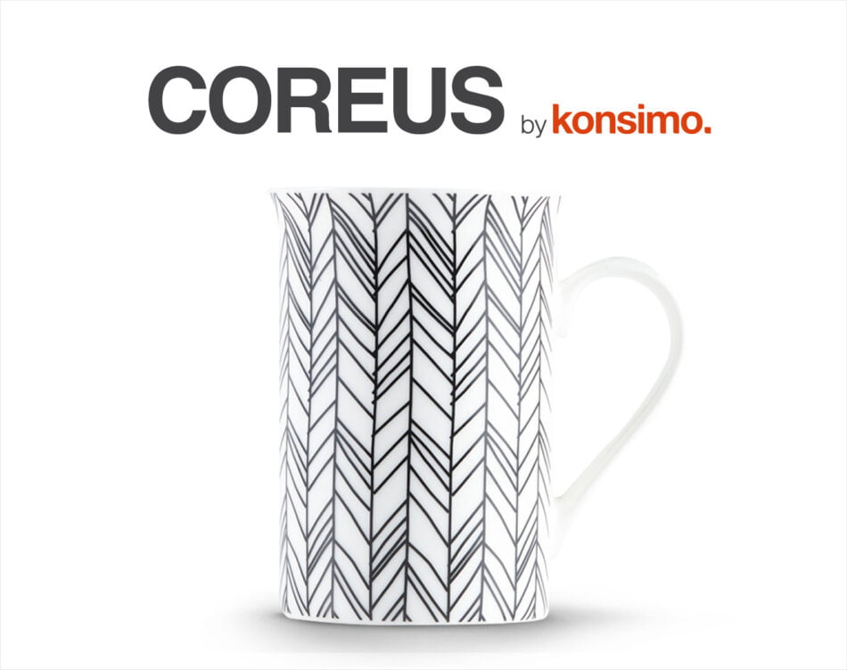 COREUS Hrnček bílý černý - obrázok 2