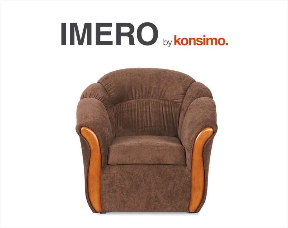 IMERO Vintage hnedé kreslo ciemny brąz - obrázok 6