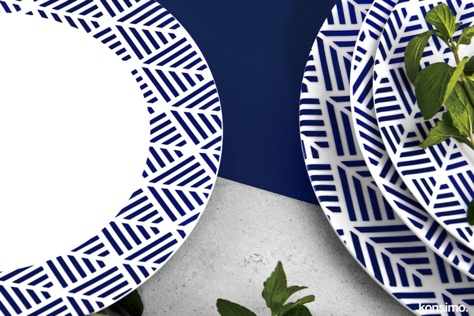 LIVIDUS Dezertný tanier bílá/modrá - obrázok 3