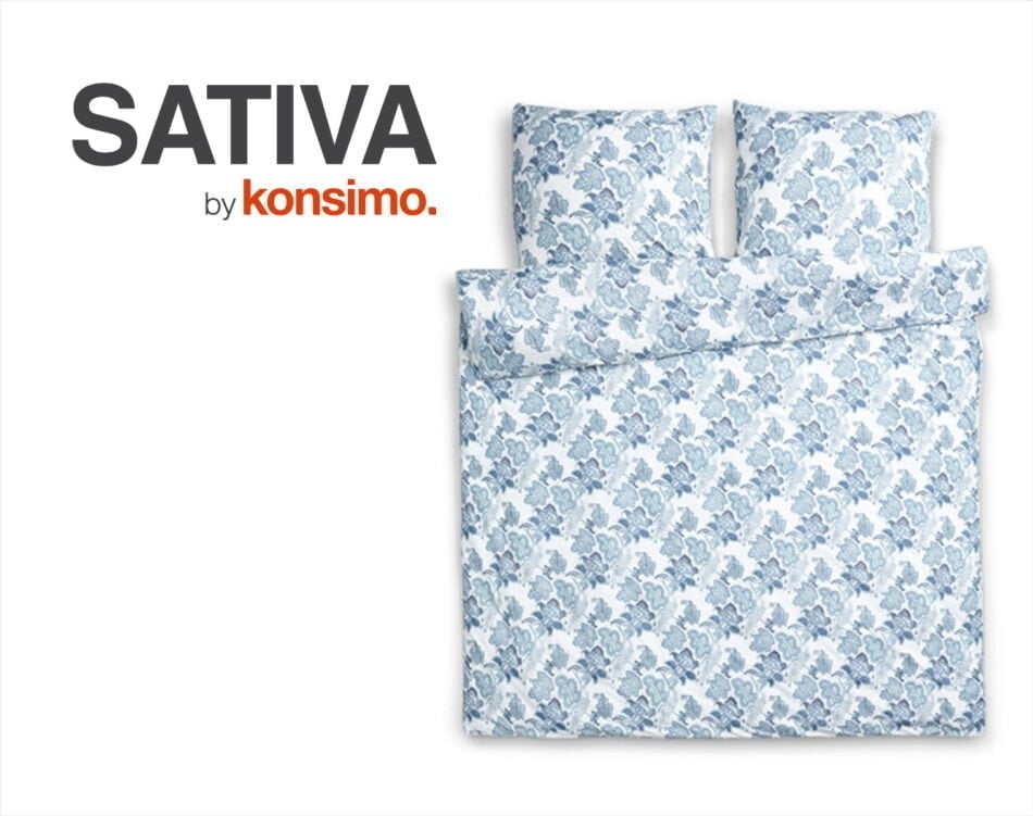 SATIVA Súprava posteľnej bielizne Modrá bílá - obrázok 7