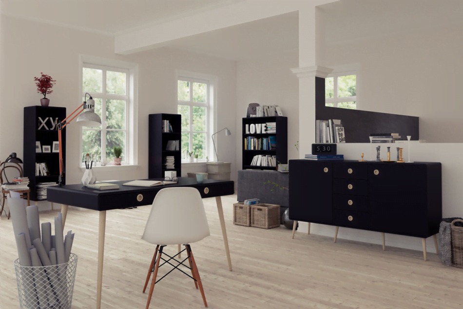 SOFTLINE Škandinávsky písací stolík na nožičkách sivý szary/dąb - obrázok 5