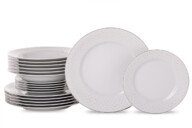 Kávová porcelánová súprava pre 6 osôb, 18 dielov biely vzor