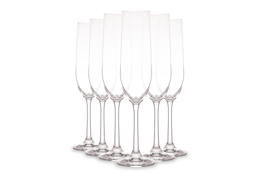 VIOLA Poháre na šampanské (6ks) průhledný - obrázok 2