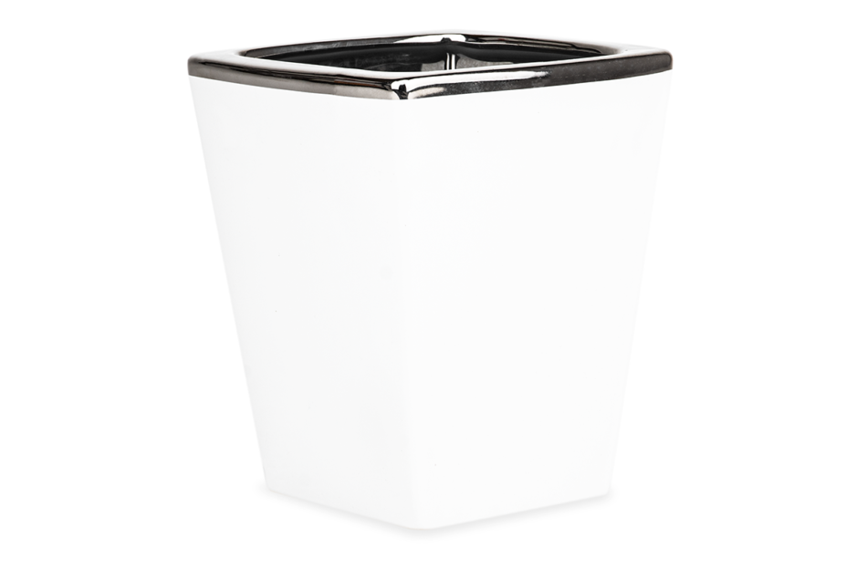 ALBUS Obal na kvetináč štvorec bílá/stříbrná - obrázok 1