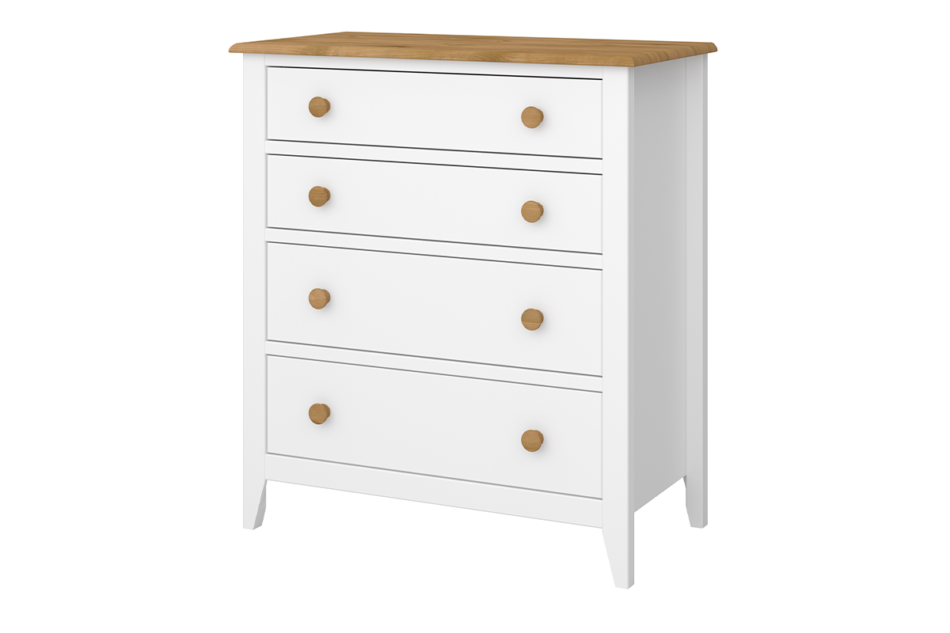 HESTON Drevená komoda 85 cm so zásuvkami biela / prírodný dub bílá/přírodní dub - obrázok 2