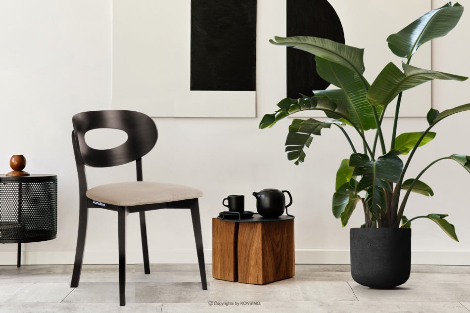 TANER Vintage wenge béžová stolička béžová/wenge - obrázok 1