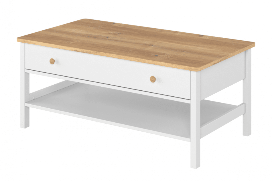 HUTTO Elegantný konferenčný stolík bílá/přírodní dub - obrázok 0