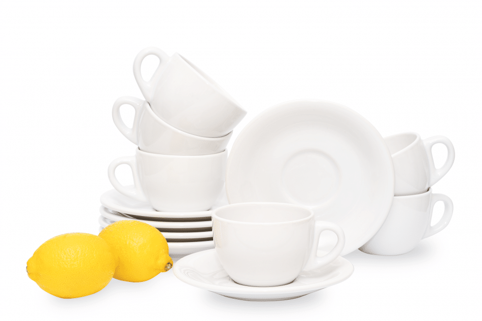 LUPIN Sada šálok a podšálok na kávu pre 6 osôb biela bílý - obrázok 0