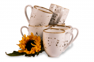 Sada veľkých hrnčekov z poľského porcelánu pre 6 osôb Cottage Cream