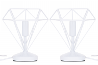 Minimalistická stolná lampa, biela, 2 ks.