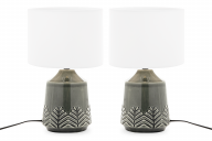 Dekoratívna stolná lampa, šedá a biela, 2 ks.