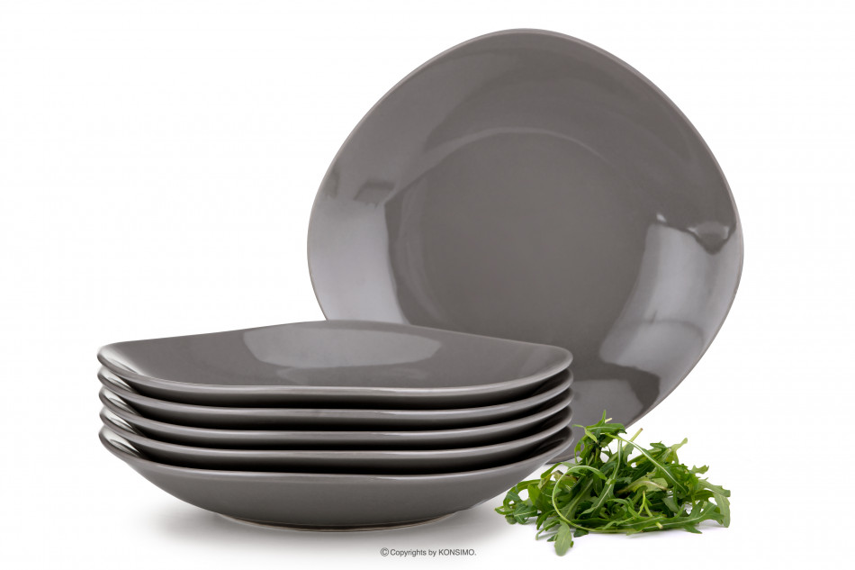 GRESI Hlboký tanier 6 ks šedá - obrázok 0