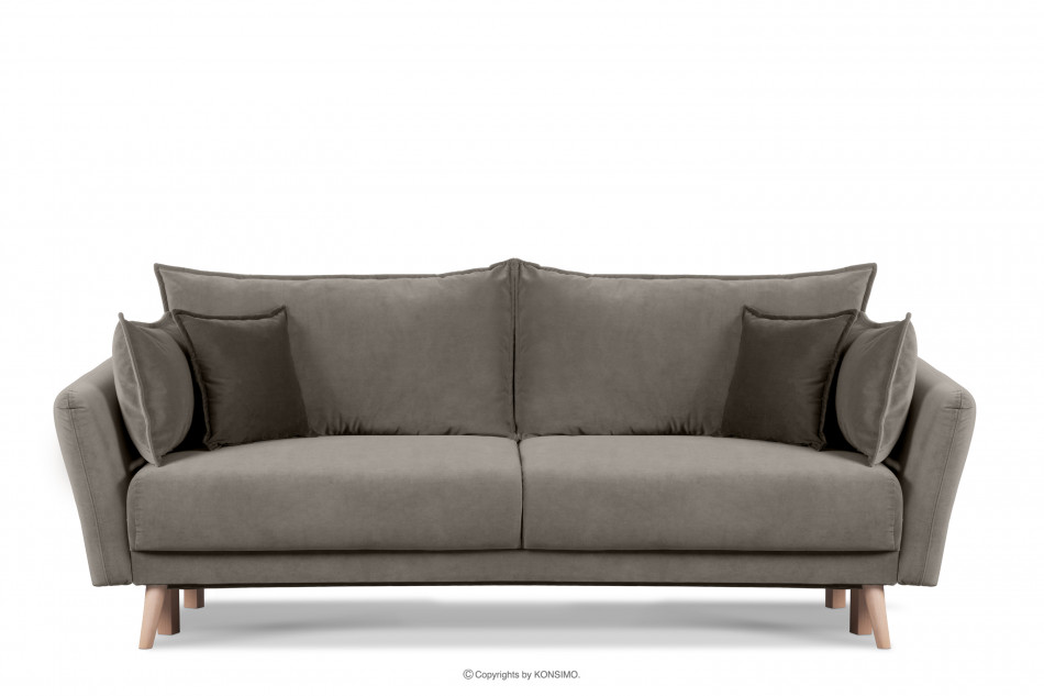 BELMOS Módna zamatová pohovka na nohách svetlo šedá světle šedá - obrázok 0