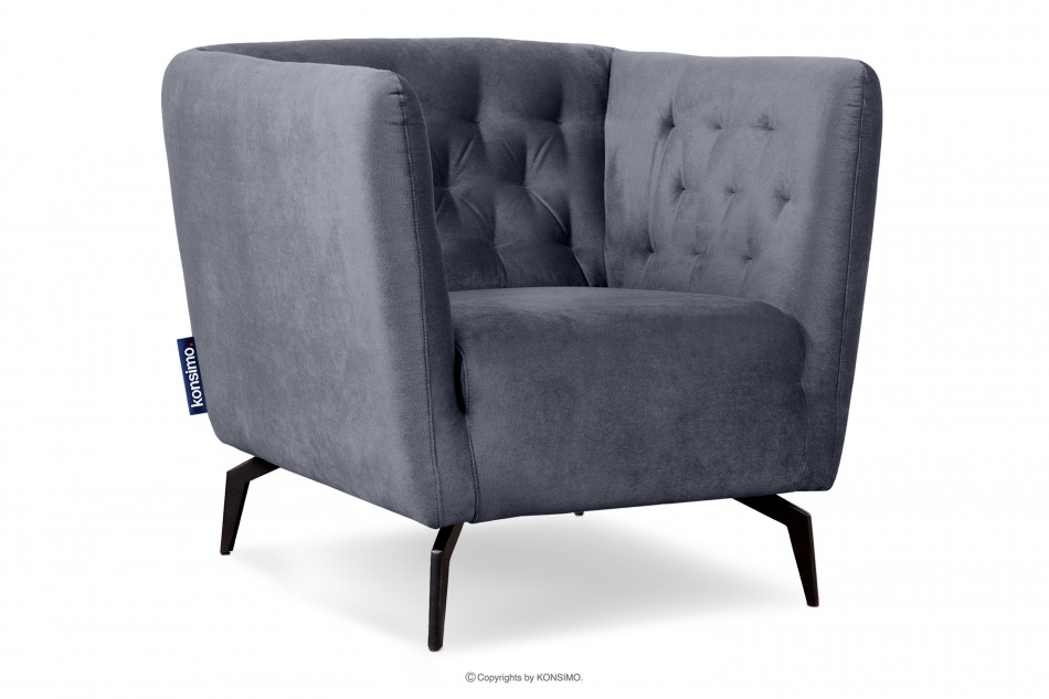 CORDI Elegantné prešívané kreslo šedé šedá - obrázok 2