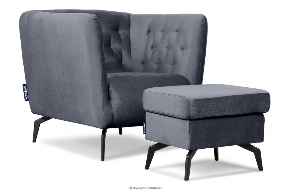 CORDI Elegantné prešívané kreslo šedé šedá - obrázok 7