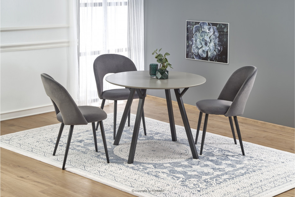 SECER Moderný okrúhly stôl 100 cm šedá/černá - obrázok 6