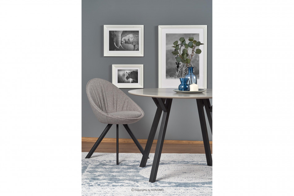SECER Moderný okrúhly stôl 100 cm šedá/černá - obrázok 10