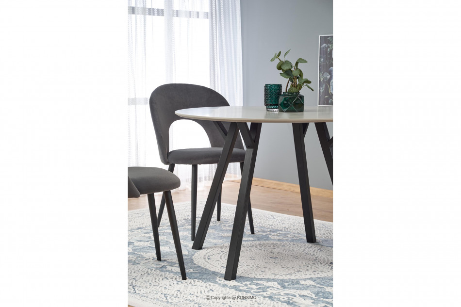 SECER Moderný okrúhly stôl 100 cm šedá/černá - obrázok 8