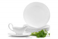 Jedálenská šalátová porcelánová súprava pre 6 osôb (8 ks)