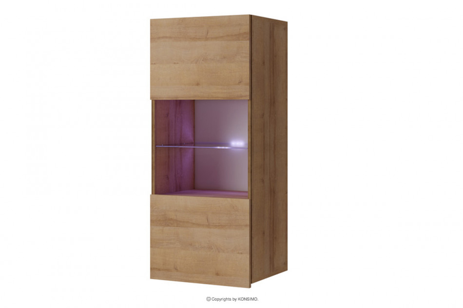 PAVO Závesná vitrína s podsvietením zlatý dub zlatý dub - obrázok 0