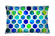 Farebný vankúš 60x40 s geometrickými vzormi