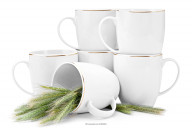 Súprava porcelánových hrnčekov pre 6 osôb Zlatá Linka