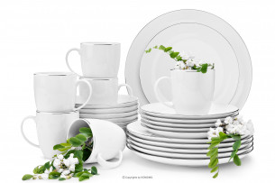 BOSS PLATYNOWA LINIA, https://konsimo.sk/kolekcie/boss-platynowa-linia/ Jedálenská a kávová porcelánová súprava pre 6 osôb, Platinová linka (24 ks) Platinová řada - obrázok