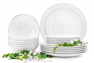 Jedálenská porcelánová súprava pre 6 osôb, Platinová linka (18 ks)