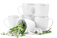 Súprava porcelánových hrnčekov pre 6 osôb Platinová linka