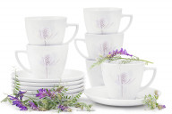Súprava porcelánových šálok pre 6 osôb, Bodliak (12 ks)