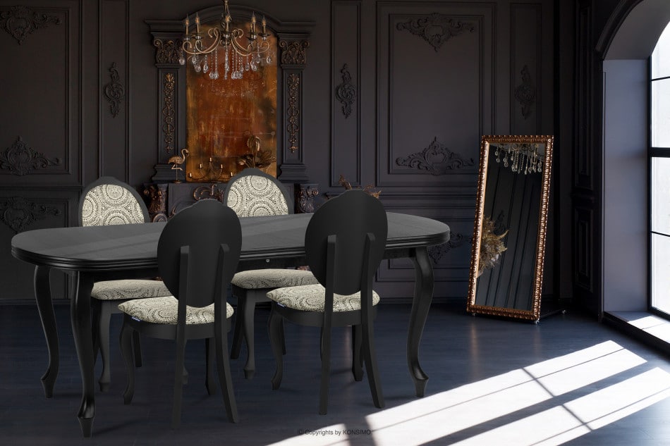 ALTIS Veľký rozkladací stôl 200 cm vintage čierny Černá - obrázok 1