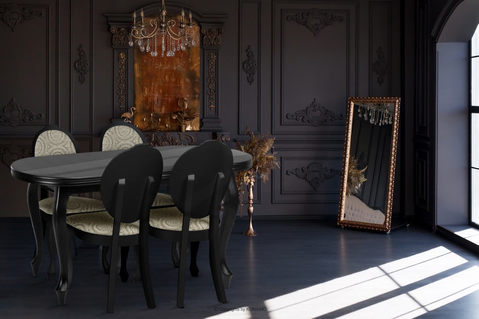 ALTIS Veľký rozkladací stôl 140 cm vintage čierny Černá - obrázok 1