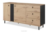 Komoda dub artisan s čiernymi lamelami