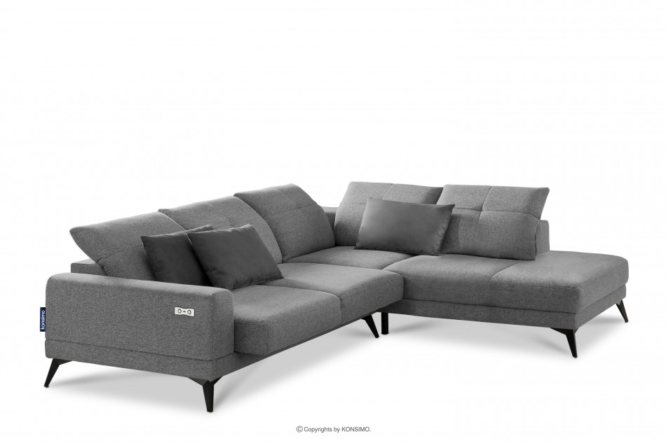 DAVIDI Nastaviteľná rohová sedacia súprava sivá pravá šedá - obrázok 0