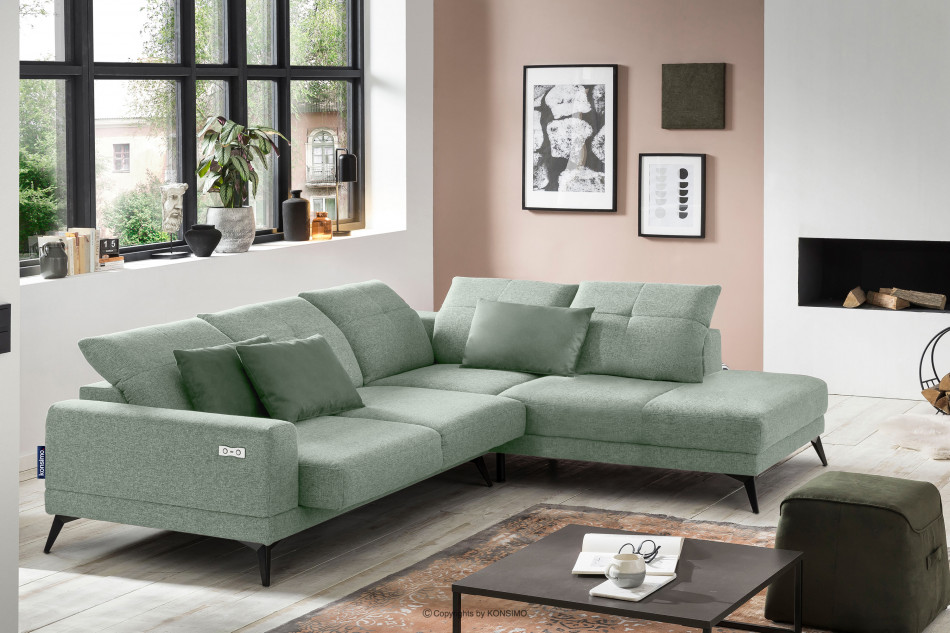 DAVIDI Nastaviteľná rohová sedacia súprava mätová pravá máta - obrázok 1