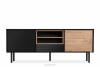 LOFTY Loft TV skrinka s poličkami černý/přírodní dub - obrázok 1