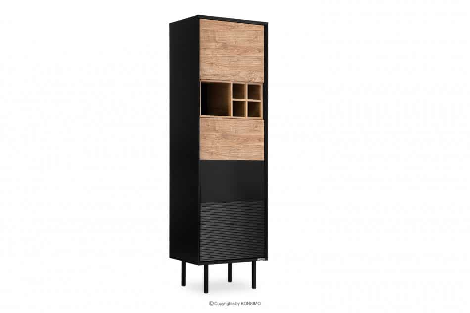 LOFTY Regál loft vysoký černý/přírodní dub - obrázok 1