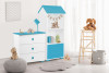 PABIS Detská knižnica, chata s dvierkami modrá modrá/biela - obrázok 2